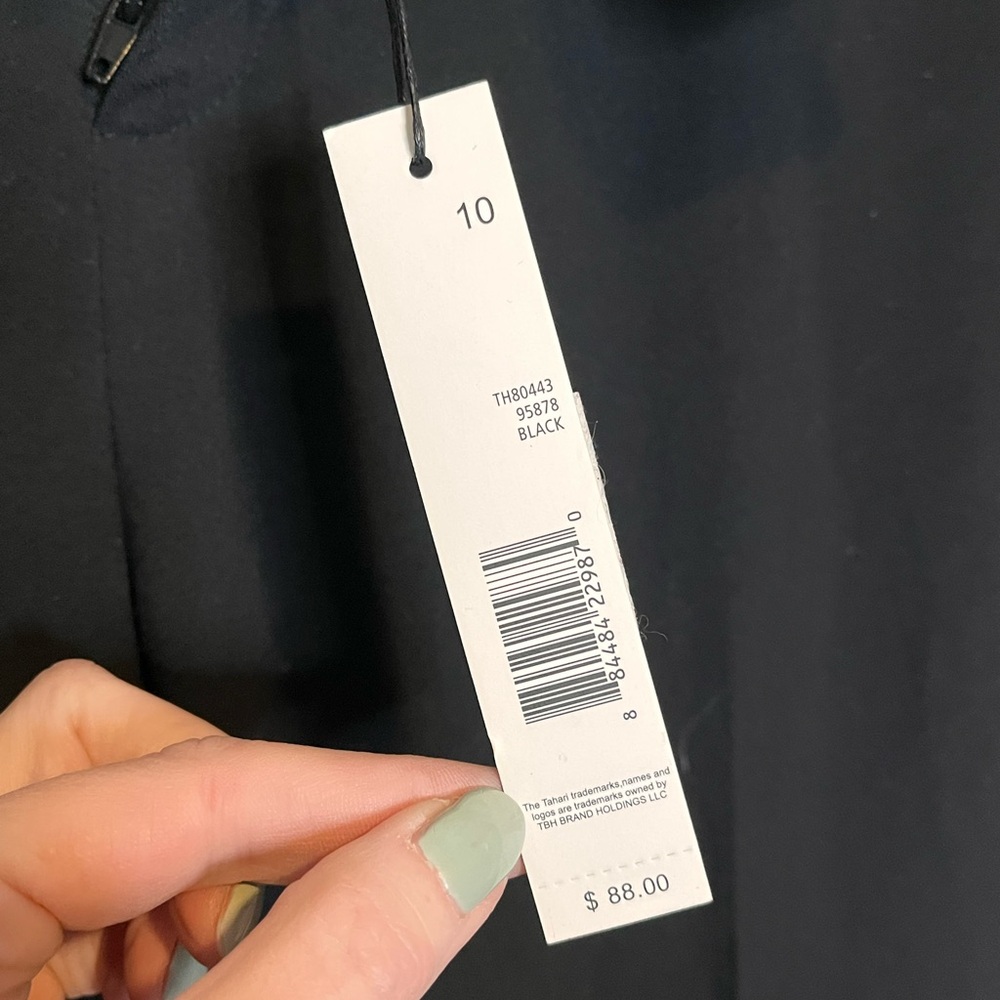 NWT T TAHARI Black Flare Dress Pants Trousers Size 10 minimalist office - Picture 5 of 7